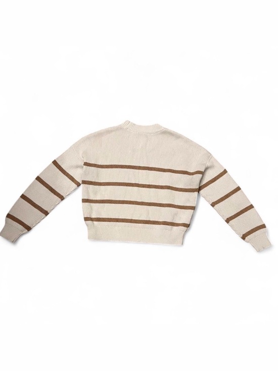 Abercrombie & Fitch Sweaters - Abercrombie & Fitch Cream Sweater Crewneck with Brown Stripes Women’s XS